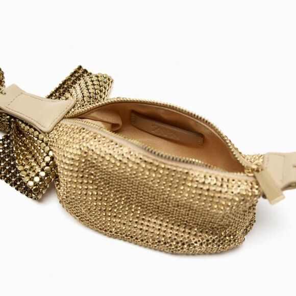 ZARA MINI BOW GOLDEN BAG - Picture 9 of 10